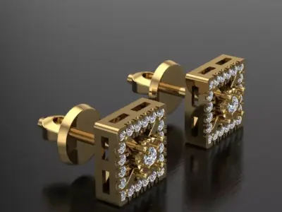 square earrings 3D print model