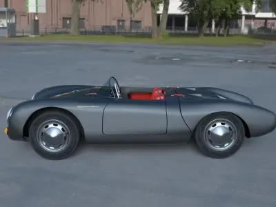 Porsche 550 Spyder gray HDRI 3D model