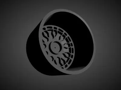 Radi8 R8A10 scalable and Printable rim 3D print model