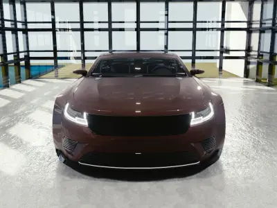 BLENDER EEVEE Brandless Sports GT coupe Low-poly 3D model