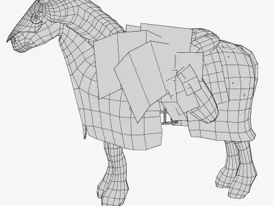 Monk Horse Low-poly 3D model