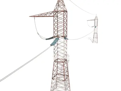 Electricity Pole 30 Weathered Low-poly 3D model