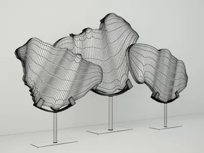 Petrified Wood Slices On Stand 3 3D model