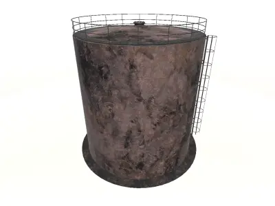 Vertical rust tank 3D model