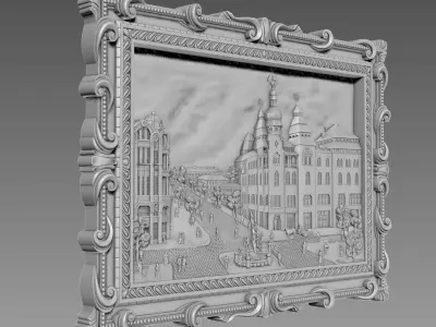 Grand Hotel Ukraine Dnipro 1914 Bas-relief 3D model