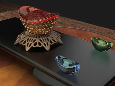  Chinese gold Ingot  3D model purchase