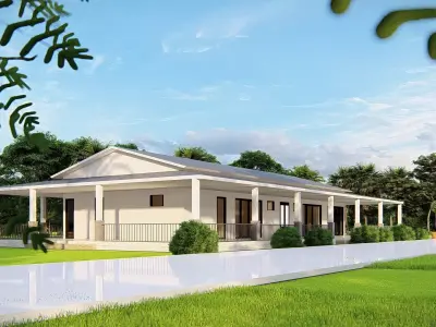 Modern American House Exterior 3D Model Realistic Architectural 3D model