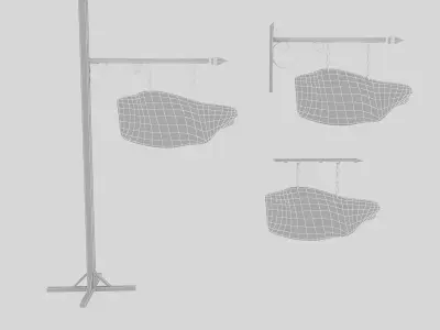 old wooden vine sign 02 Low-poly 3D model