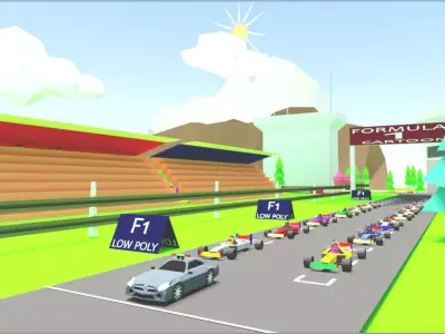 low poly formaula 1 car racer apk Low-poly 3D model