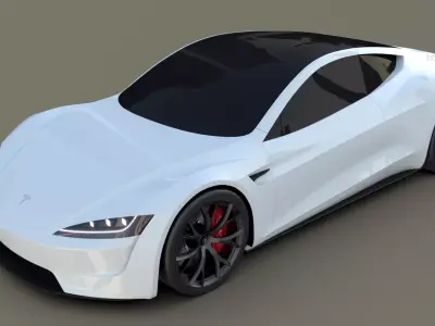 Tesla Roadster White 3D model