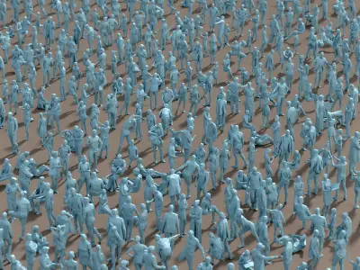 Paper People Low-poly 3D model