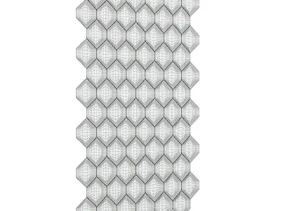 White Hexagonal Wall Panel 3D model