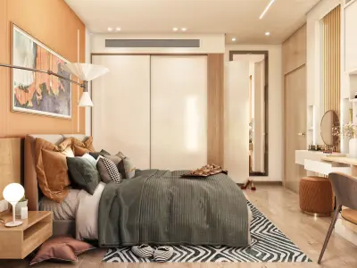 Cozy Bedroom interior scene 3D model  3D model