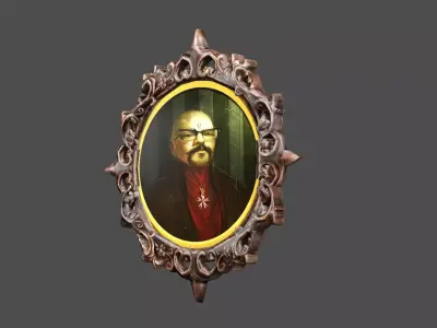 French Old Photo Frame 05 Low-Poly 3D Model Low-poly 3D model