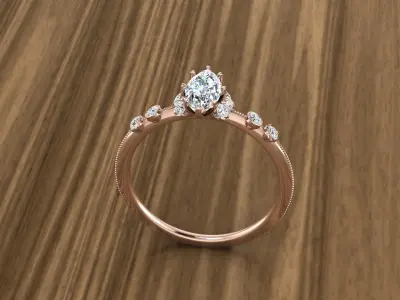 Jewelry Diamond Ring 3D print model 5