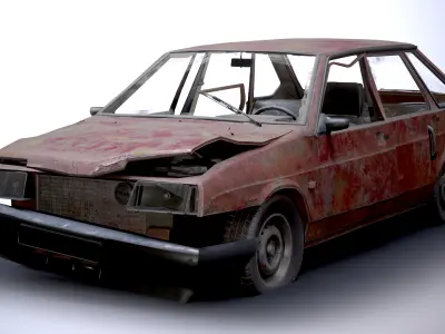 VAZ-2109 Rusted Low-poly 3D model