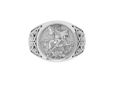 Saint George Signet Ring 3D print model