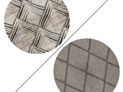 Round Rug Set 306 3D model