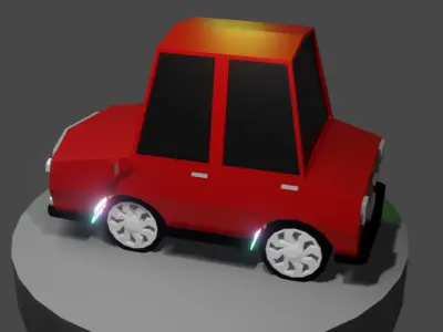 Cartoon Low Poly Car 02 - Low-poly 3D Low-poly 3D model