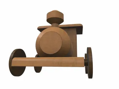 Free wooden train toy Free 3D model