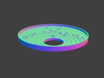 Cosmic decorative palette with the solar system and orbits 3D print model
