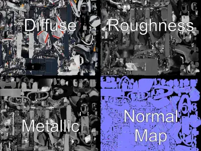 Snowmobile Model Pack for Winter Environments Low-poly 3D model