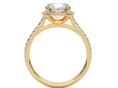 solitaire ring with detail images and 360 render videos 5 3D print model