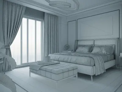 Simple Bedroom  Interior 3 3D model