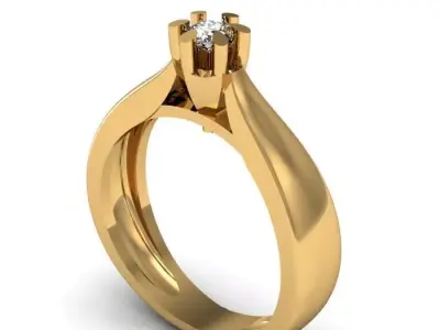 solitaire ring 3D print model 10