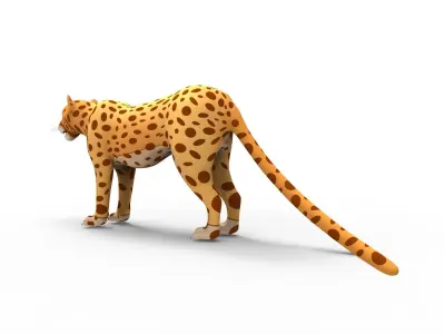 3D  Cartoon Leopard low poly game ready  Low-poly 3D model
