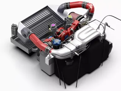 13B Turbo Rotary Engine Low-poly 3D model