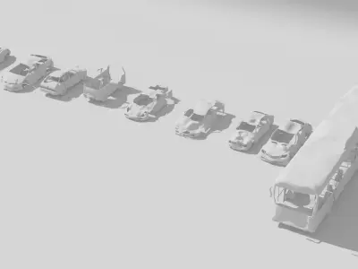 Destroyed Cars Vol 1 wrecked car vehicle burnt war rusty damaged 3D model