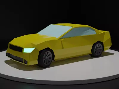 Free Low Poly Sports Car Free low-poly 3D model