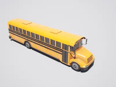 Bus High-school Low-poly 3D model