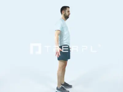 Portrait 09H Animated Rigged Sports Man Low-poly 3D model
