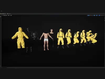 Mens Hazmat Suits 3D Model Collection
