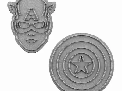 Captain America Neon Signs 3D model