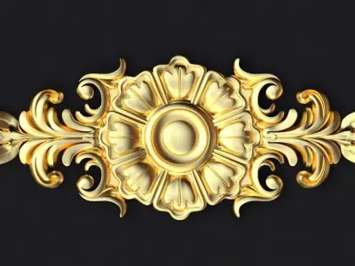 Central decor ornament for furniture 3D model 673