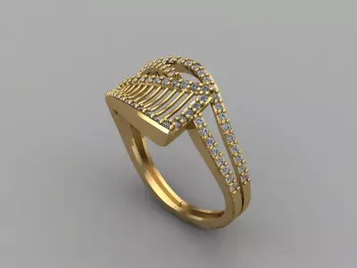 Women Ring 3DM Womens Ring 3d models 3D print model 3D print model 62