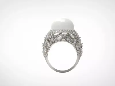 The Sapphire and Diamond Dome stl 3d Ring model pr0005 3D print model