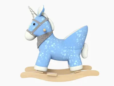 Baby rocking chair unicorn 02 3D model