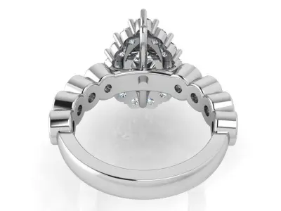 Pear Halo Ring 3646 3D print model