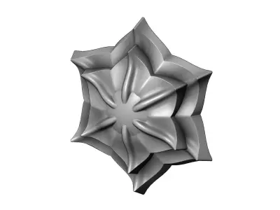  6 Leaf  Corola Flower Rosette 3D print model