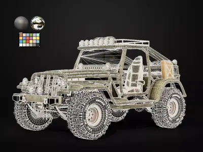 Military Snake Wrangler Truck Game Ready 3D model