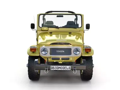Toyota Land Cruiser FJ 40 Top Down with Chassis and Interior 3D model