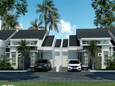 Minimalist 1 Storey Housing 3D model