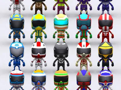 3DRT - chibii racers - quad bikes Low-poly 3D model