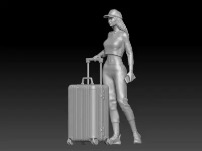 waiting for the trip girl 1 3D print model