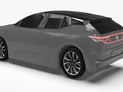 byton m-byte hybrid SUV Low-poly 3D model