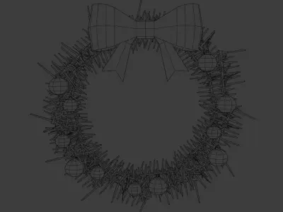 Christmas wreath Low-poly 3D model